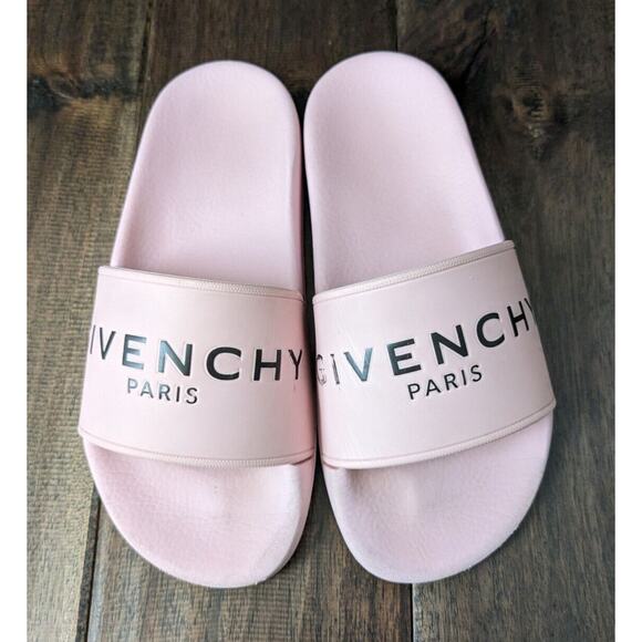 Givenchy Kids Girls Logo Pool Sandals Pink Black 32 EU 13 US USA